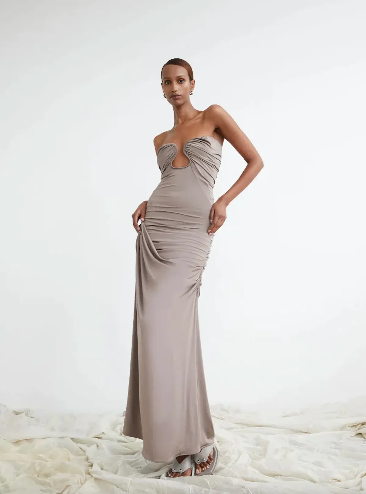 Paris Georgia Val Dress Concrete Size S / AU 8 for rent on The Volte - main image