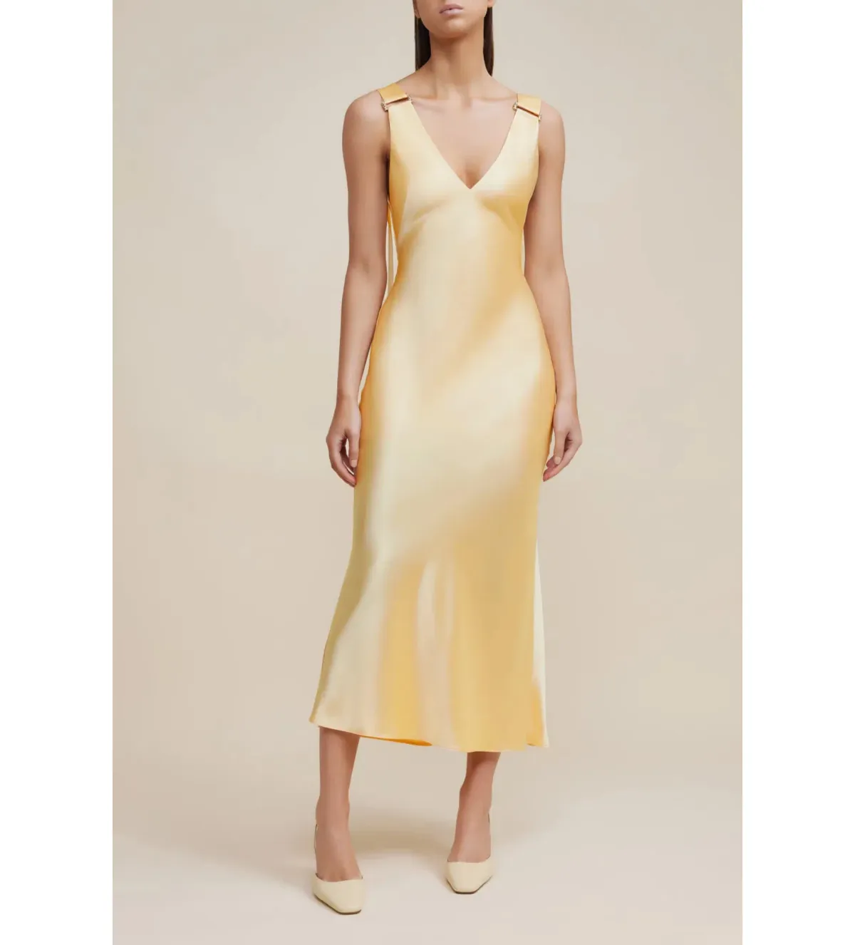 Acler Wycombe Midi Dress Buttermilk Size 12 for rent on The Volte - main image