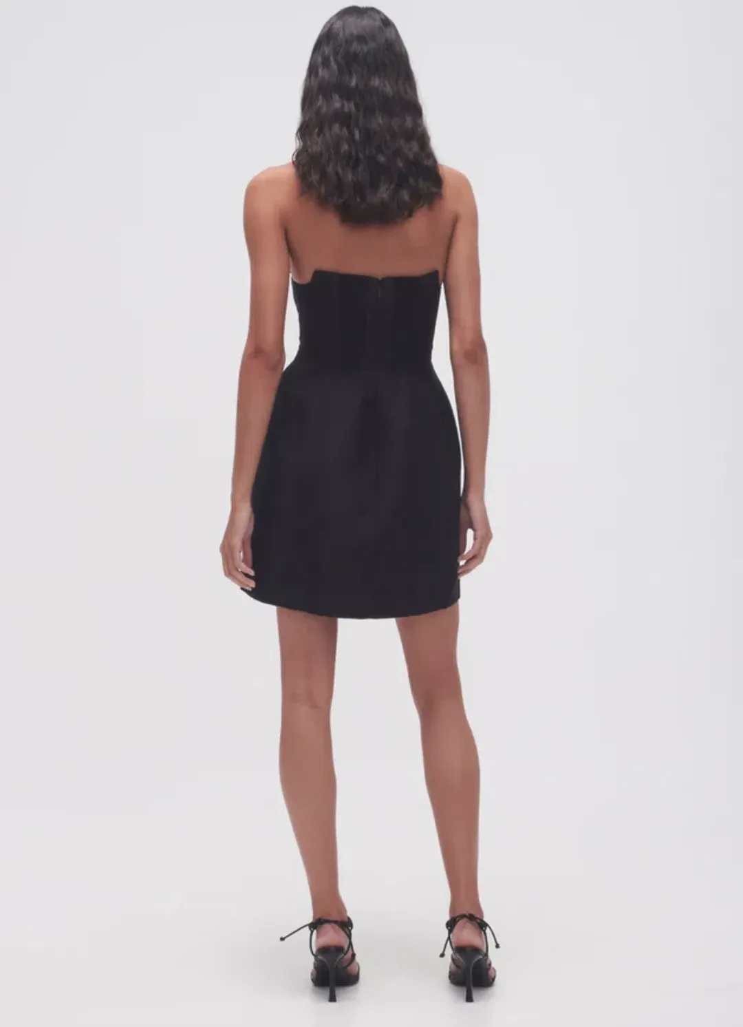 Aje Baret Strapless Mini Dress Black Size 8 for rent on The Volte - main image