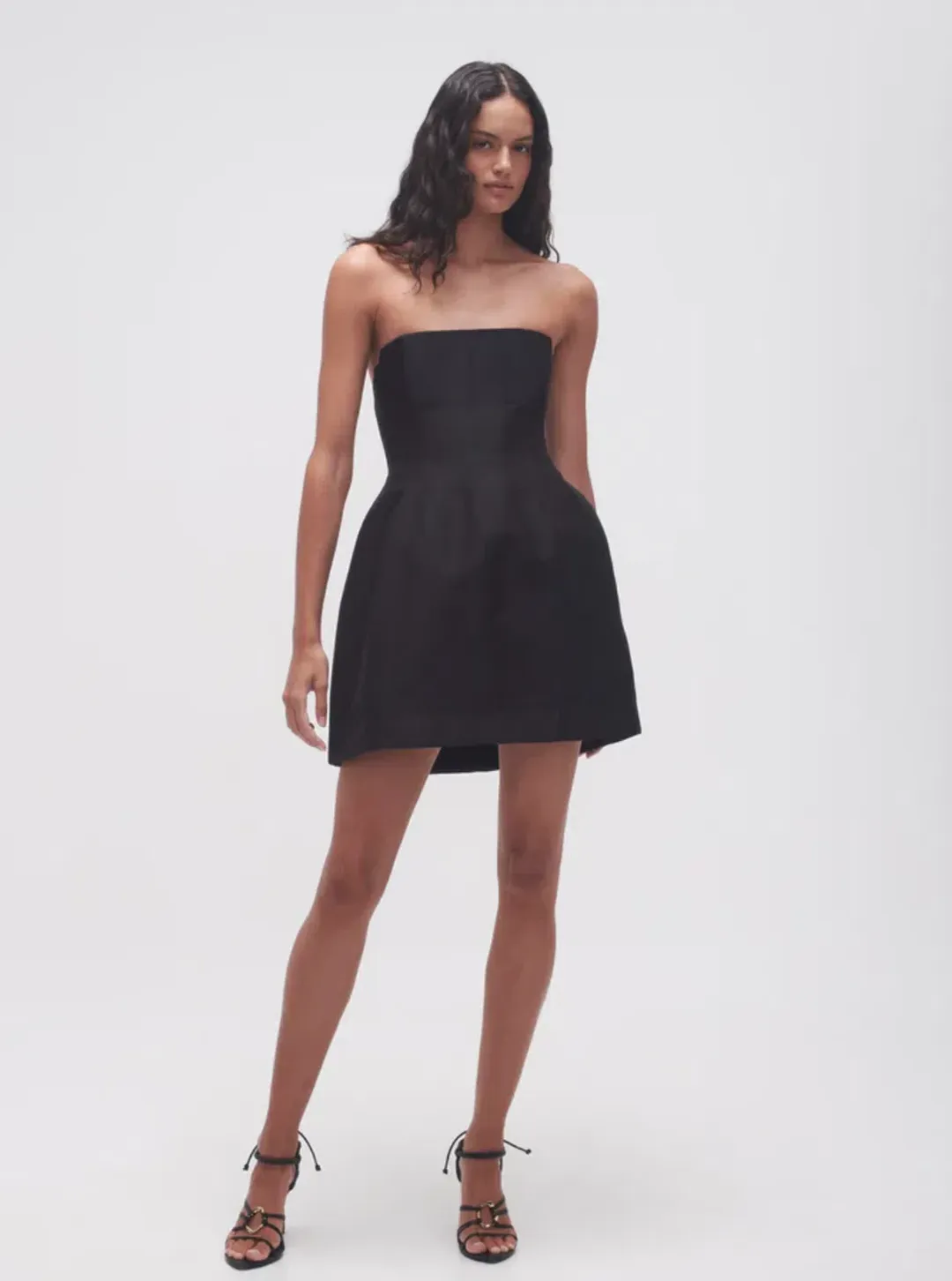 Aje Baret Strapless Mini Dress Black Size 8 for rent on The Volte - main image