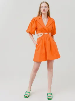 Jonathan Simkhai Aulora Cut Out Mini Dress Orange Size M/Au 10 for rent on The Volte - image 1