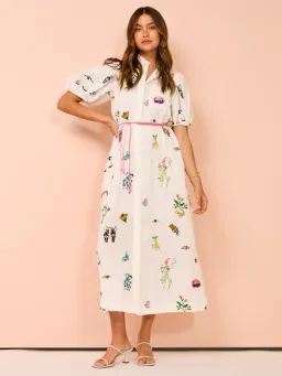 Alemais Atticus Embroidered Shirtdress Print Size 14 for rent on The Volte - image 1