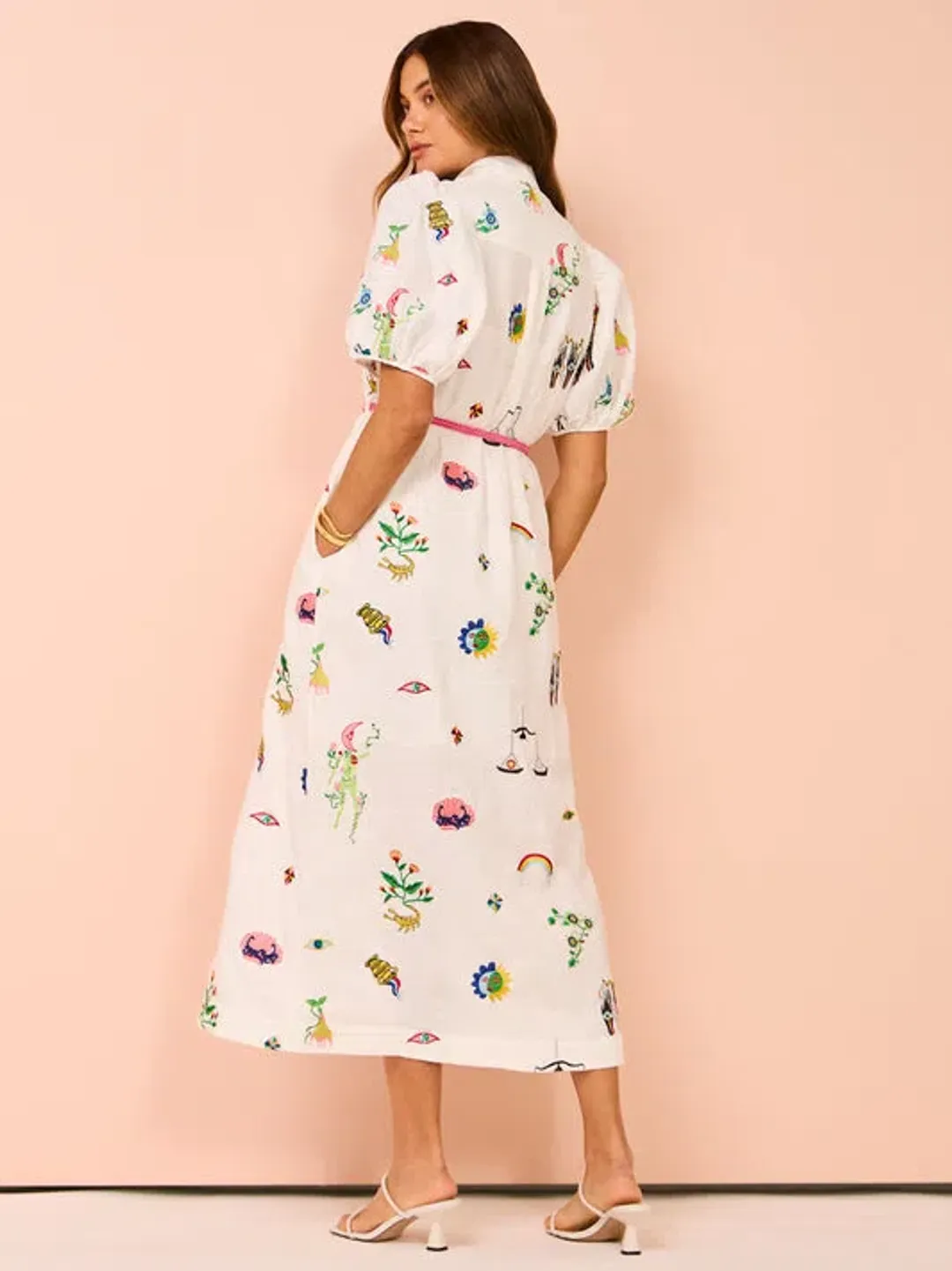Alemais Atticus Embroidered Shirtdress Print Size 14 for rent on The Volte - main image