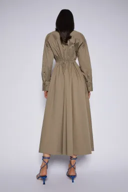 Scanlan Theodore Cotton Gathered Dress in Doe Size 6 for rent on The Volte - image 2