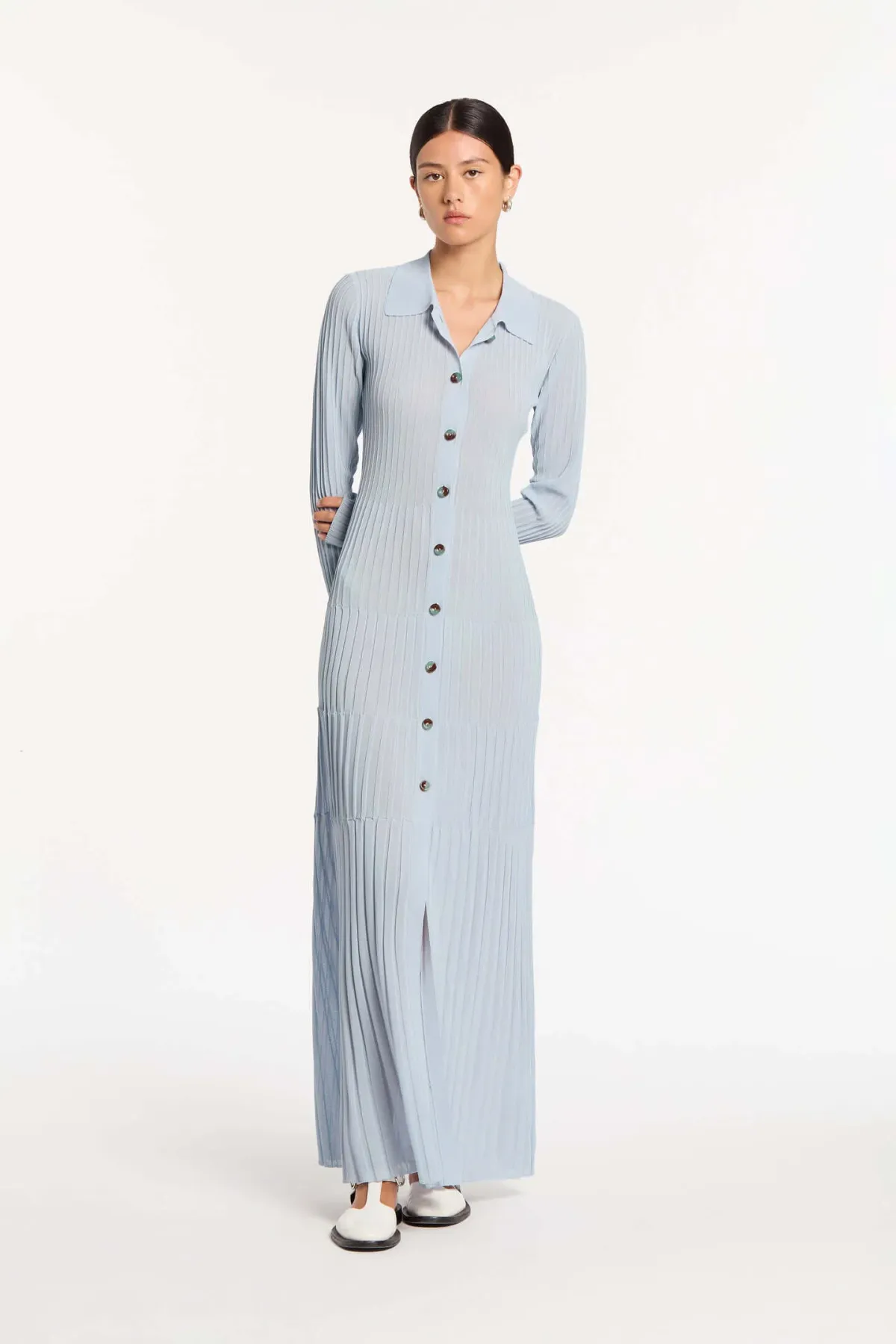 Sir the Label Eva Buttoned Maxi Dress Ice Blue Size 1 / AU 8 for rent on The Volte - main image