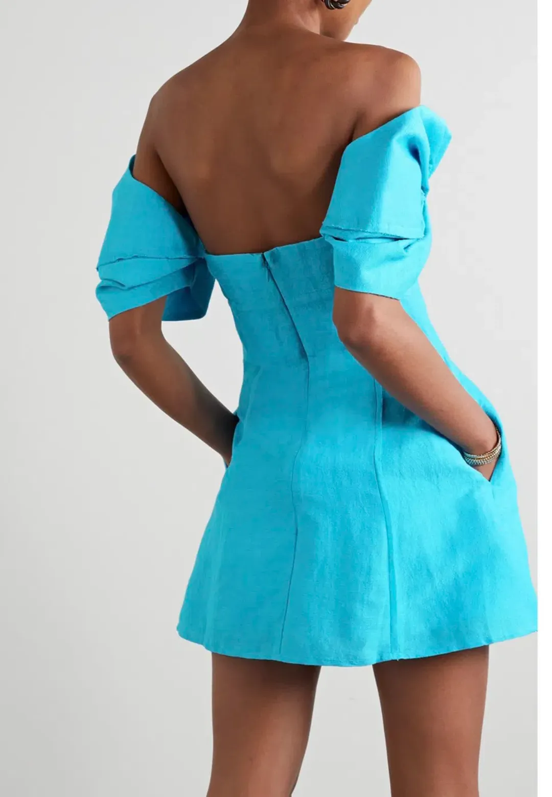 Cult Gaia Asal Mini Dress Blue Size 4 for rent on The Volte - main image
