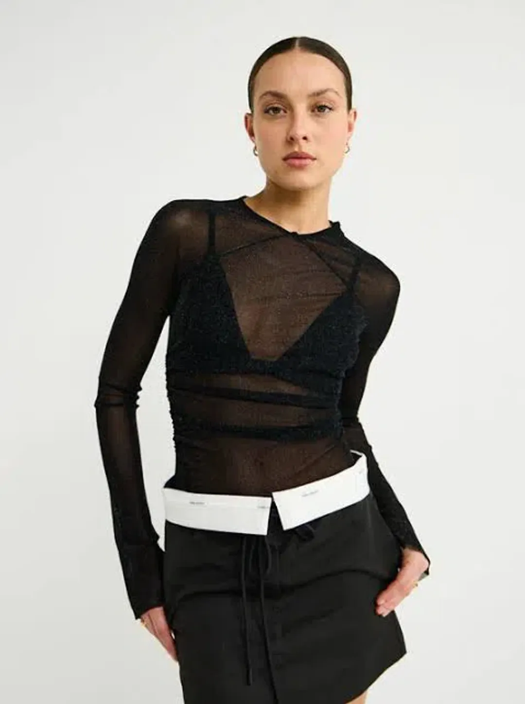 Camilla and Marc Marcello Sheer Top Black Size 10 AU for rent on The Volte - main image