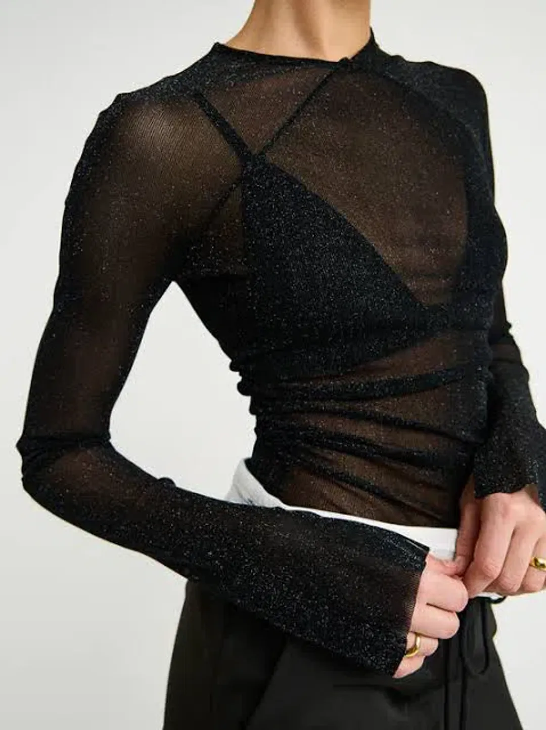 Camilla and Marc Marcello Sheer Top Black Size 10 AU for rent on The Volte - main image