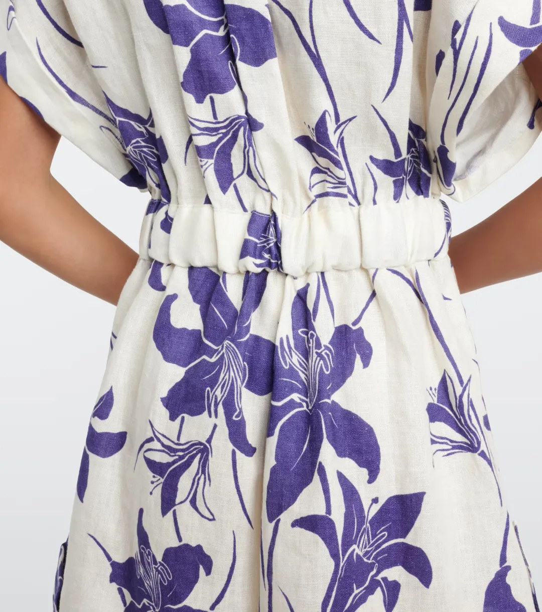 Zimmermann Acadian Cuffed Playsuit Ivory/Blue Floral Size 0 / AU 8 for rent on The Volte - main image