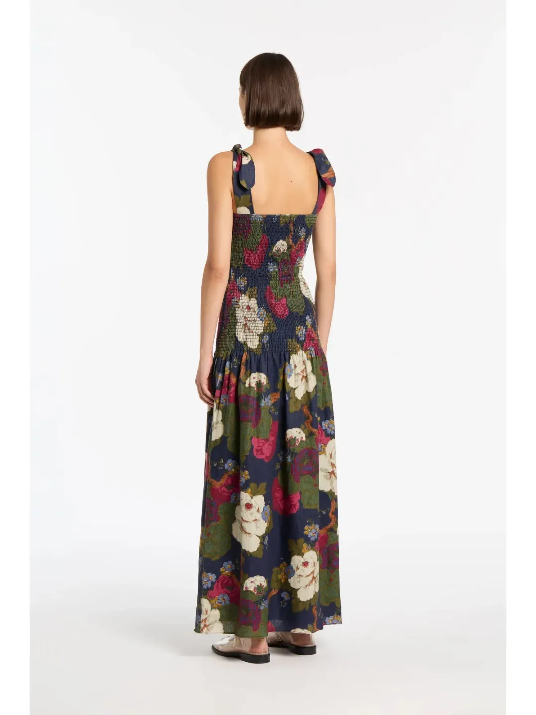 Sir The Label Francesca Shirred Maxi Dress Garcia Floral Print Size 1 / AU 8 for rent on The Volte - main image