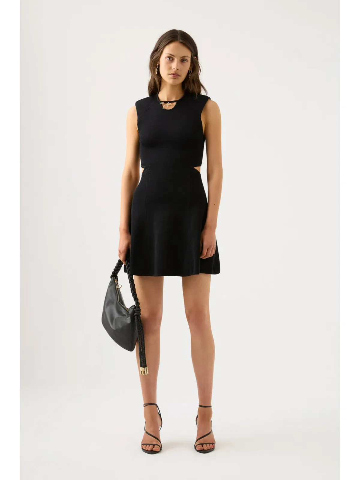 Aje Lena Knit Cut-out Dress in Black Size AU 14 for rent on The Volte - main image