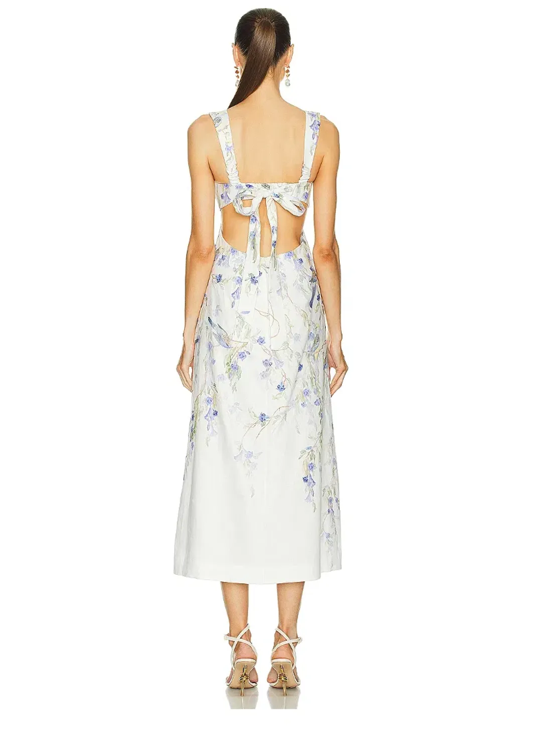 Zimmermann Natura Midi Dress in Blue Birds Size 0P / AU 6 for rent on The Volte - main image