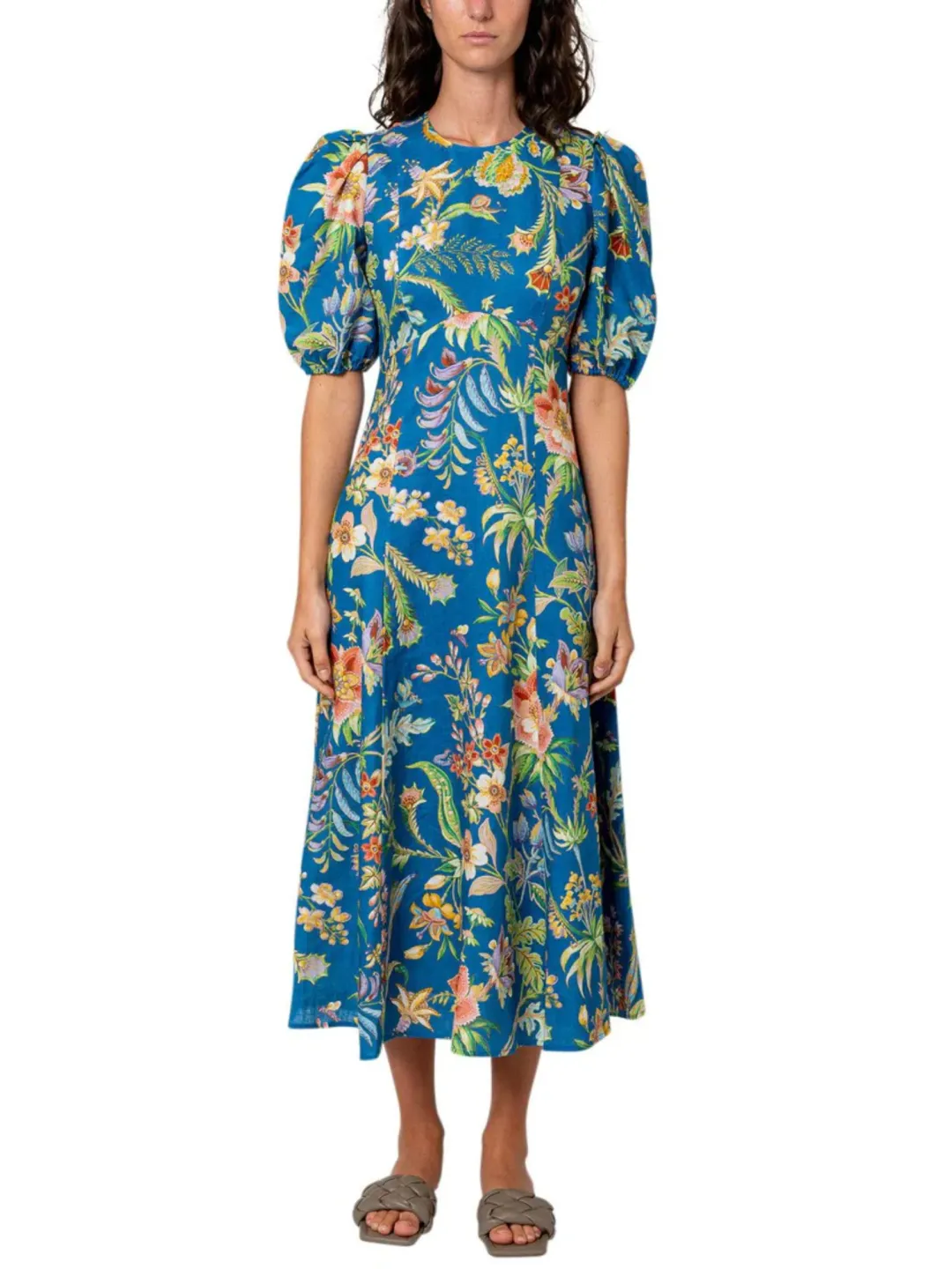 Alemais June Midi Dress in Indigo Size AU 10 for rent on The Volte - main image