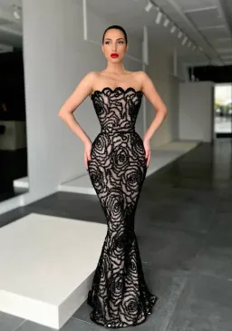 Lia Stublla Strapless Sequin Gown Black Size S / AU 8 for rent on The Volte - image 1