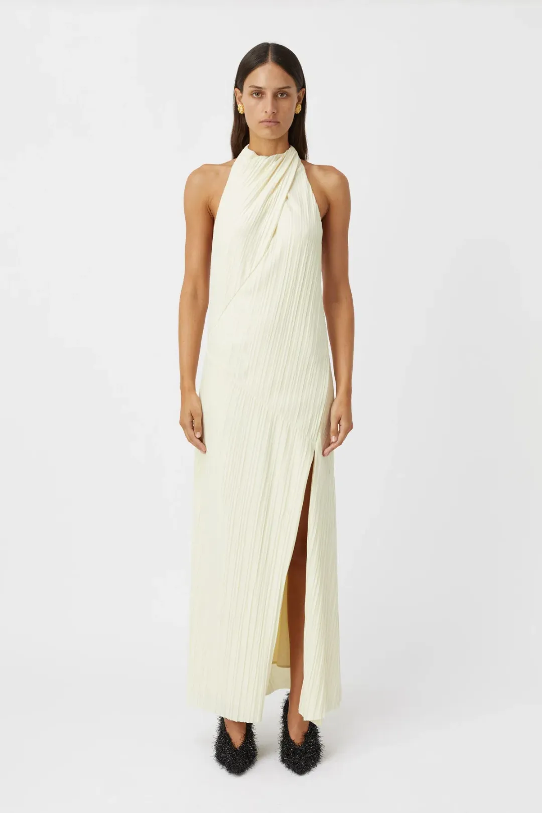 Camilla and Marc Alto Halter Dress in Cream Size 10 for rent on The Volte - main image