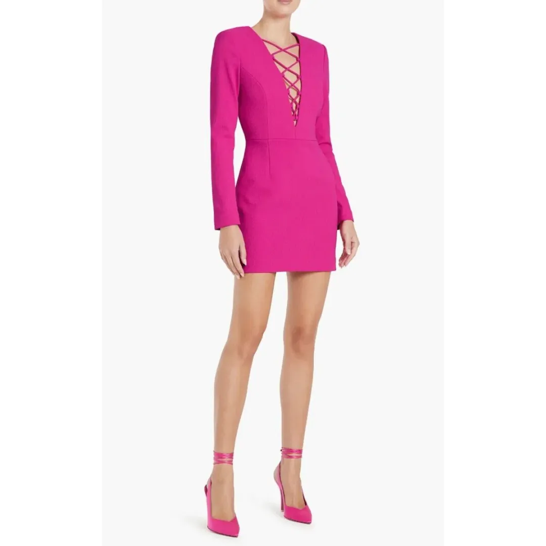 Rebecca Vallance Cupids Bow Mini Dress Pink Size 12 for rent on The Volte - main image