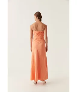 Aje Clarice Draped Maxi Dress in Sunset Orange Size AU 12 for rent on The Volte - image 4