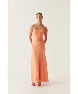 Aje Clarice Draped Maxi Dress in Sunset Orange Size AU 12 for rent on The Volte - image 1