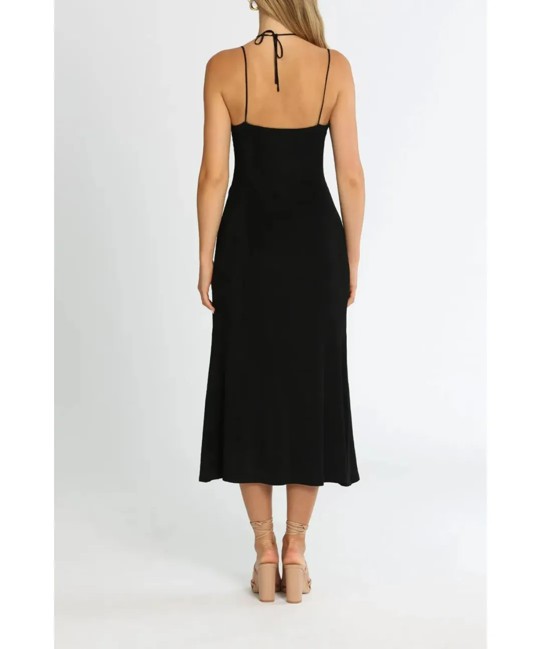 Misha Estera Midi Dress Black Size 10 for rent on The Volte - main image