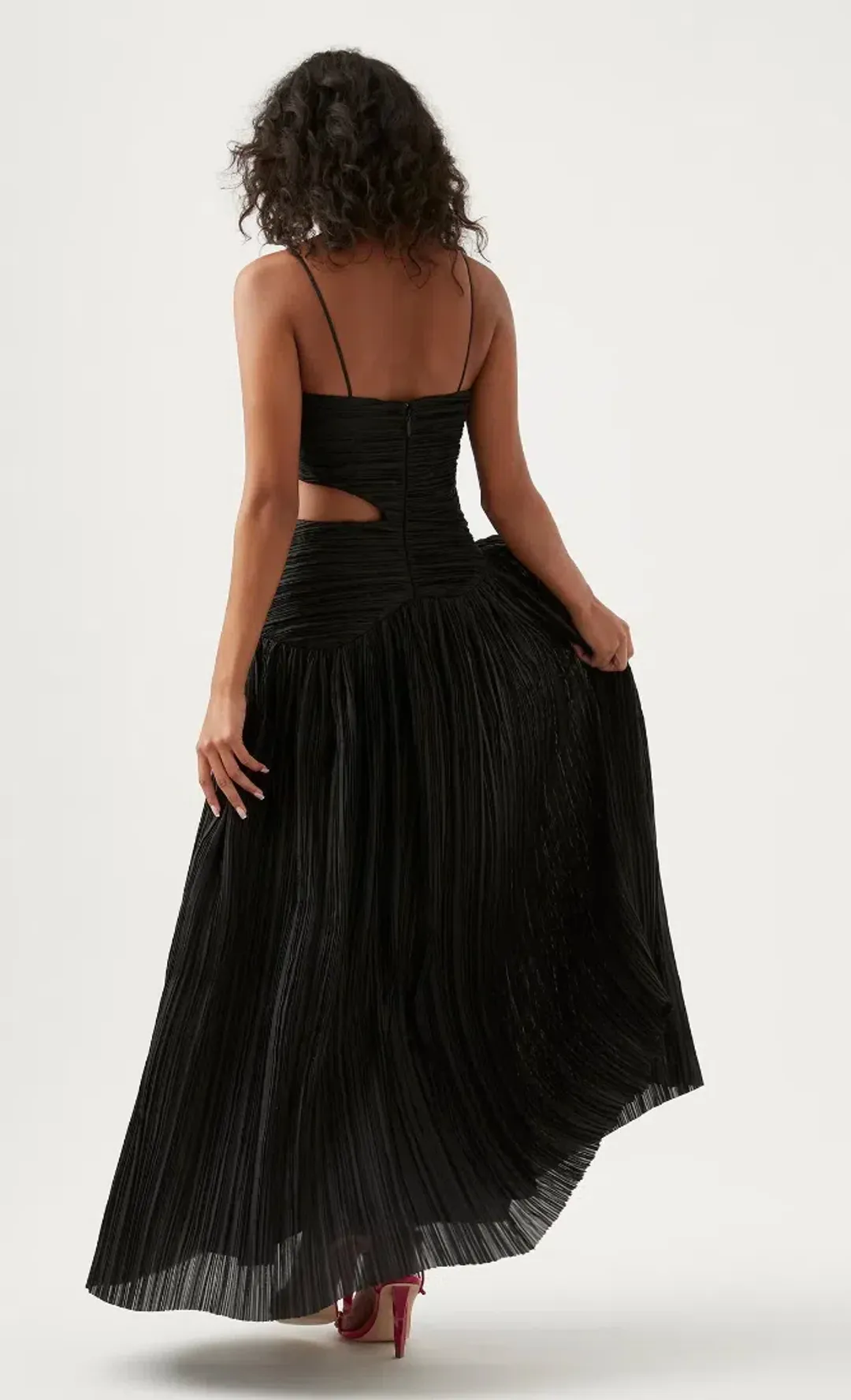 Aje Laurier Wave Maxi Dress Black Size 6 for rent on The Volte - main image