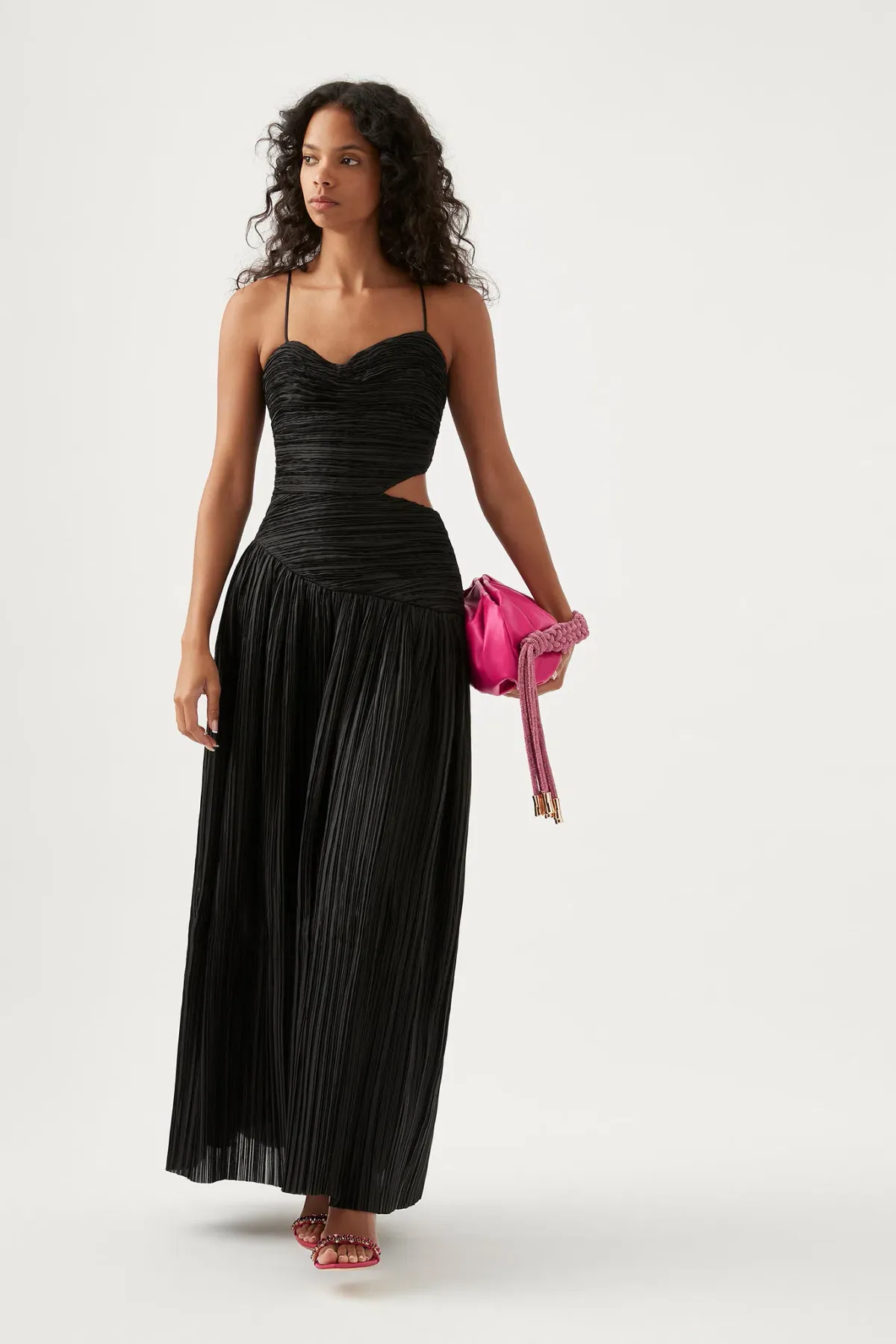 Aje Laurier Wave Maxi Dress Black Size 6 for rent on The Volte - main image