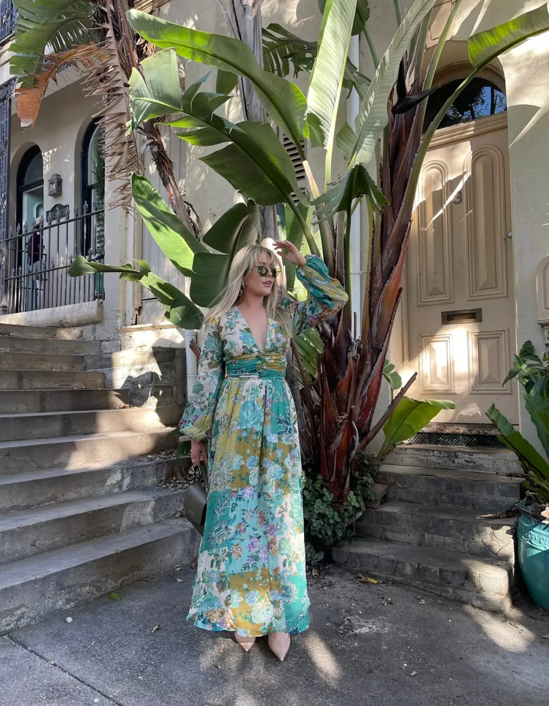 Kate Ford Adana Ruched Gown Floral Size 10 for rent on The Volte - main image