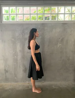 Prada Cocktail Evening Midi Skirt Black Size 10 for rent on The Volte - image 2
