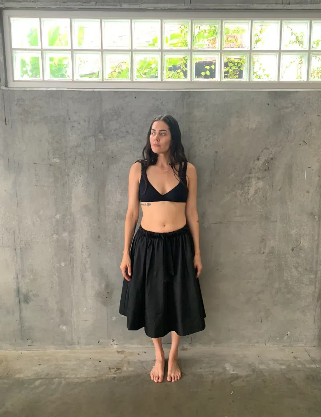 Prada Cocktail Evening Midi Skirt Black Size 10 for rent on The Volte - main image