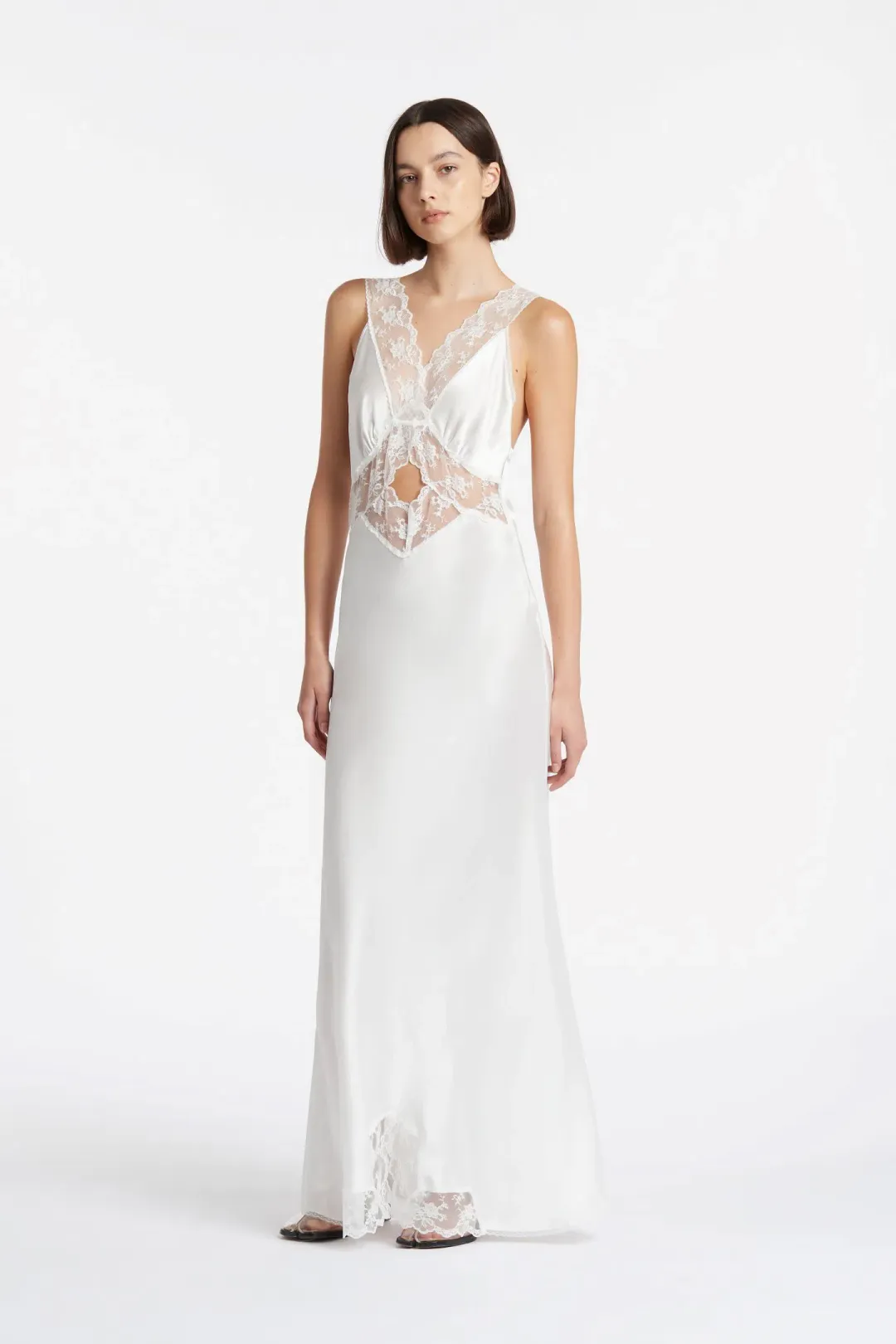 Sir the Label Aries Cut Out Gown in Ivory Size 1/ AU 8 for rent on The Volte - main image