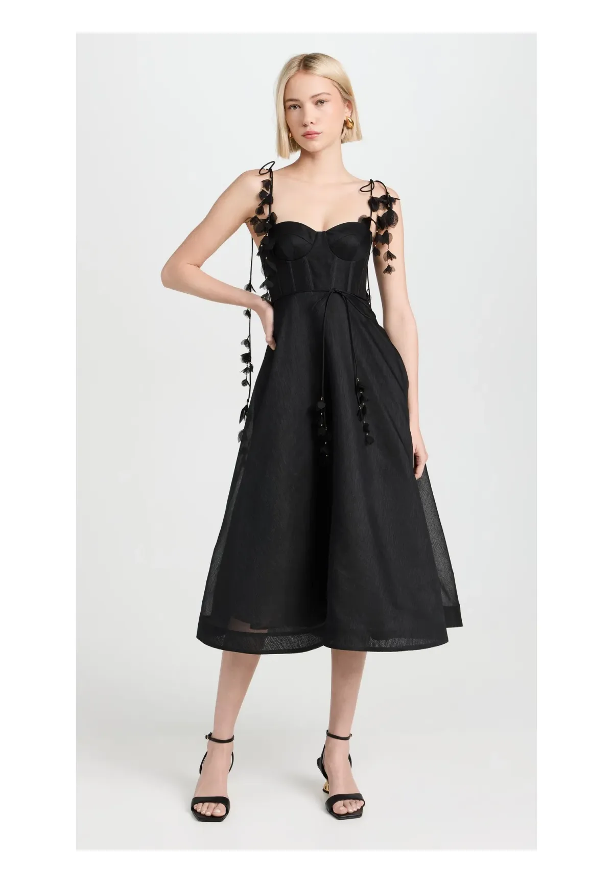 Zimmermann Natura Corset Midi Dress Black Size 1/AU 10 for rent on The Volte - main image