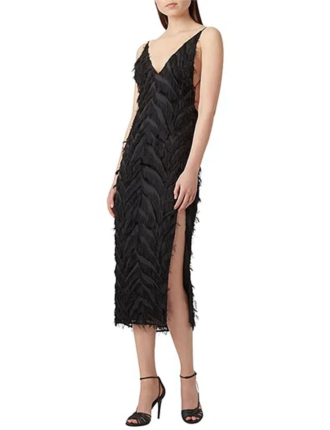 Camilla and Marc Farrah Fringed Dress Black Size 14 (Fits a 10) for rent on The Volte - main image