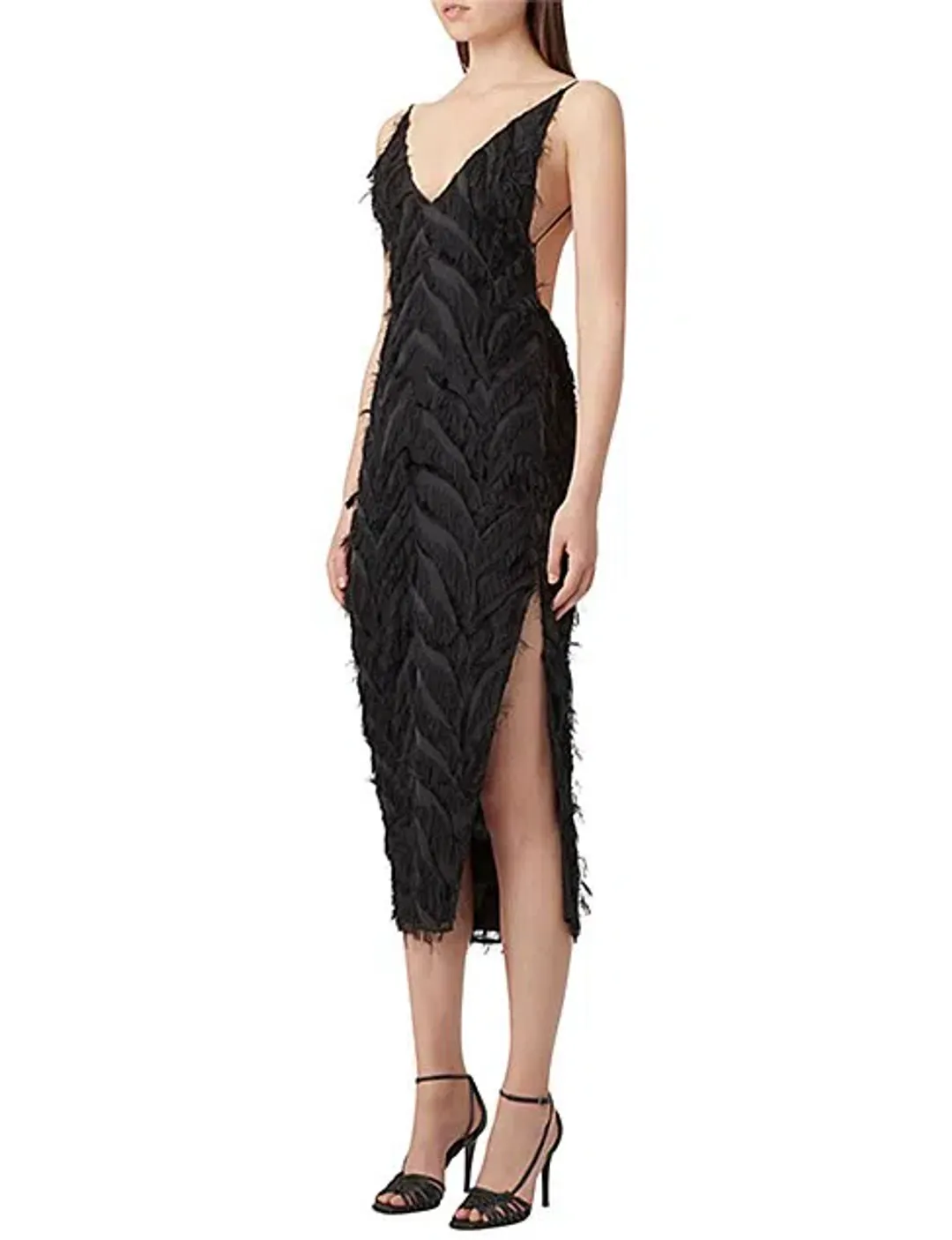 Camilla and Marc Farrah Fringed Dress Black Size 14 (Fits a 10) for rent on The Volte - main image