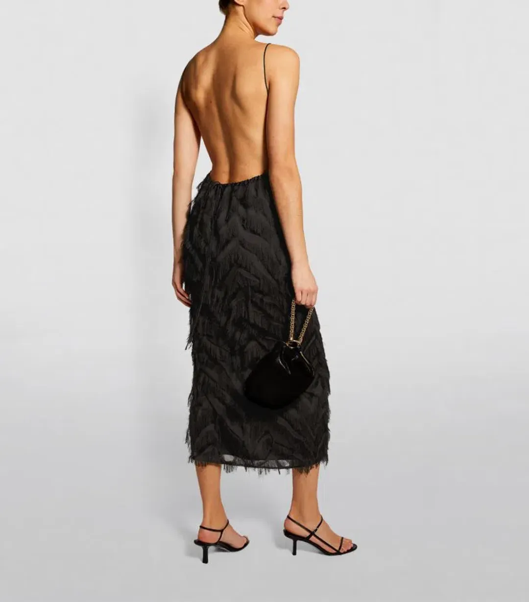 Camilla and Marc Farrah Fringed Dress Black Size 14 (Fits a 10) for rent on The Volte - main image