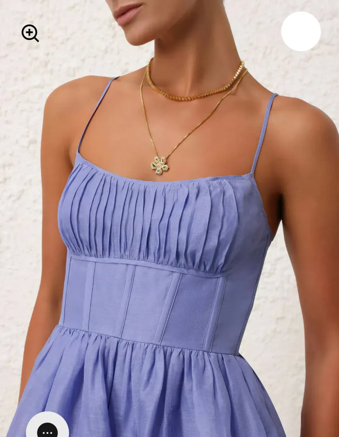 Zimmermann Natura Ruched Mini Dress Iris Purple Size 0P/Au 6 for rent on The Volte - main image