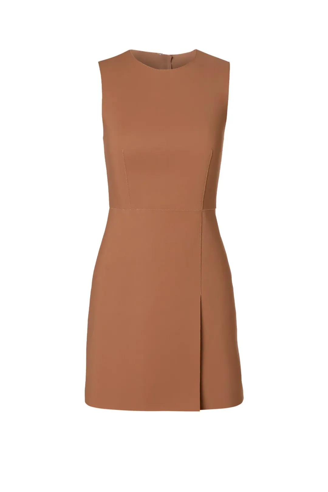 Scanlan Theodore Double Scuba Wrap Mini Dress Chocolate Size 8 for rent on The Volte - main image