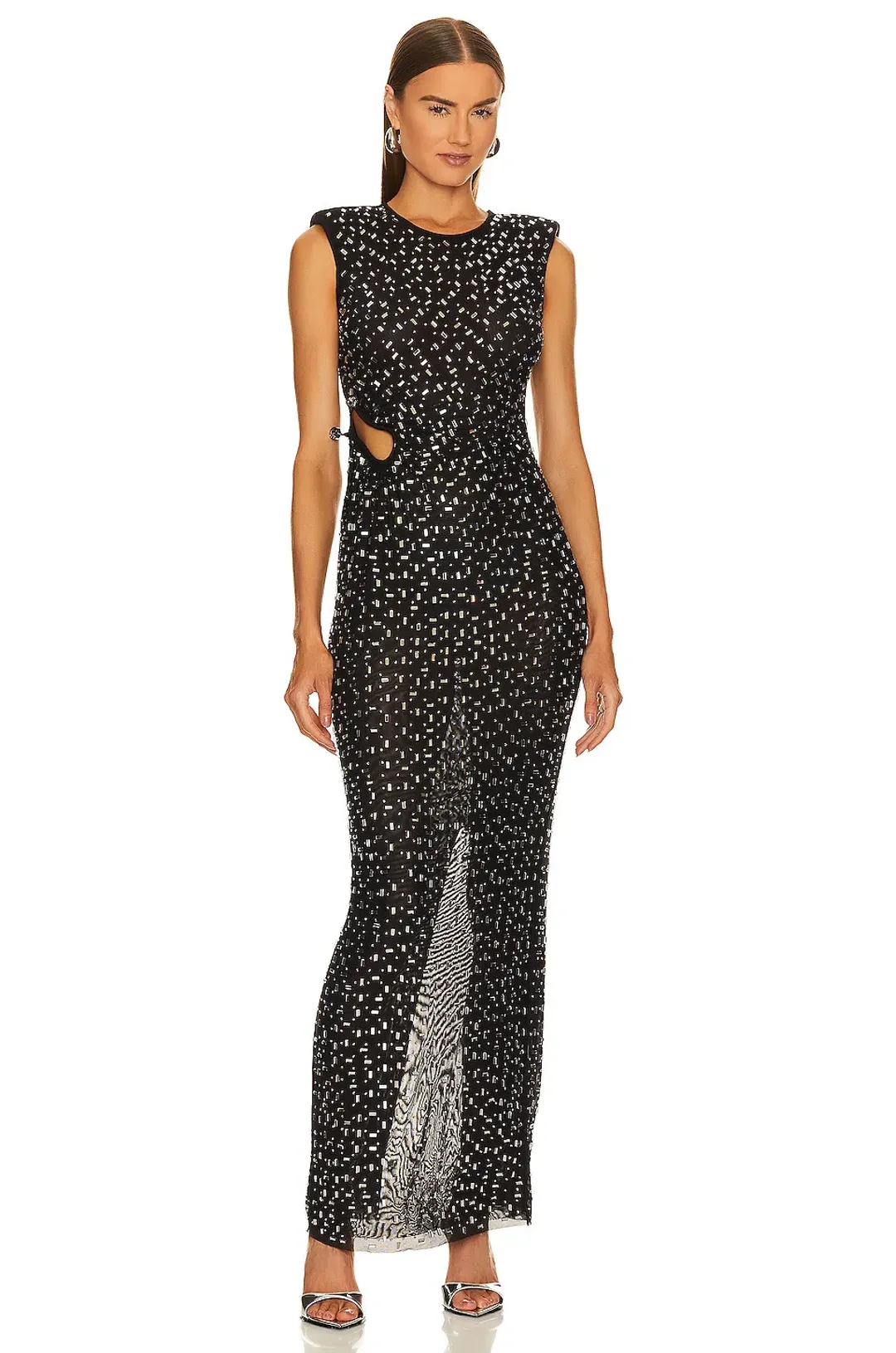 Self Portrait Rhinestone Gown in Black Size 8 for rent on The Volte - main image