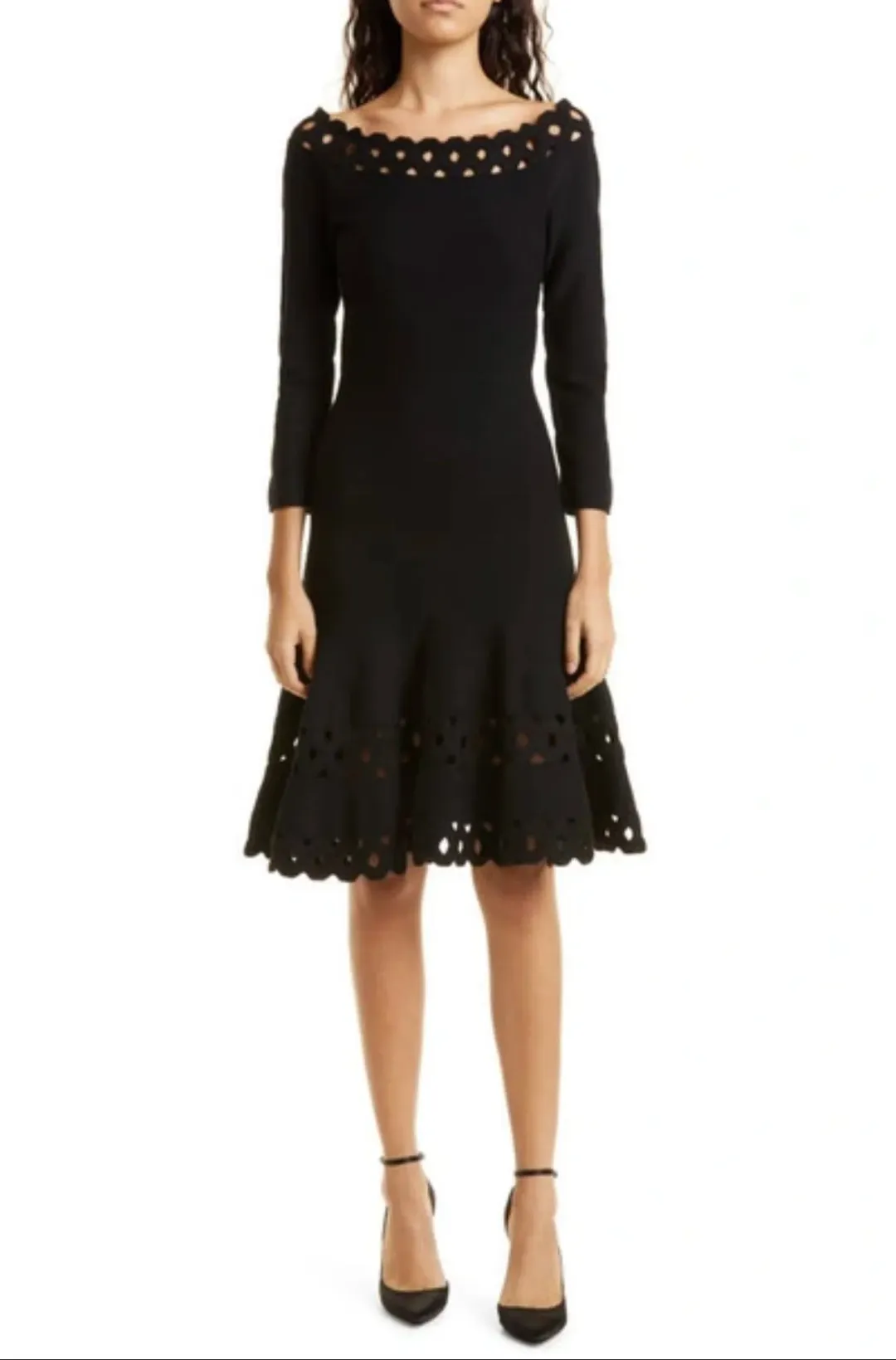 Emporio Armani  Madonna Cutout A Line Dress Black Size IT 40 / AU 12 for rent on The Volte - main image