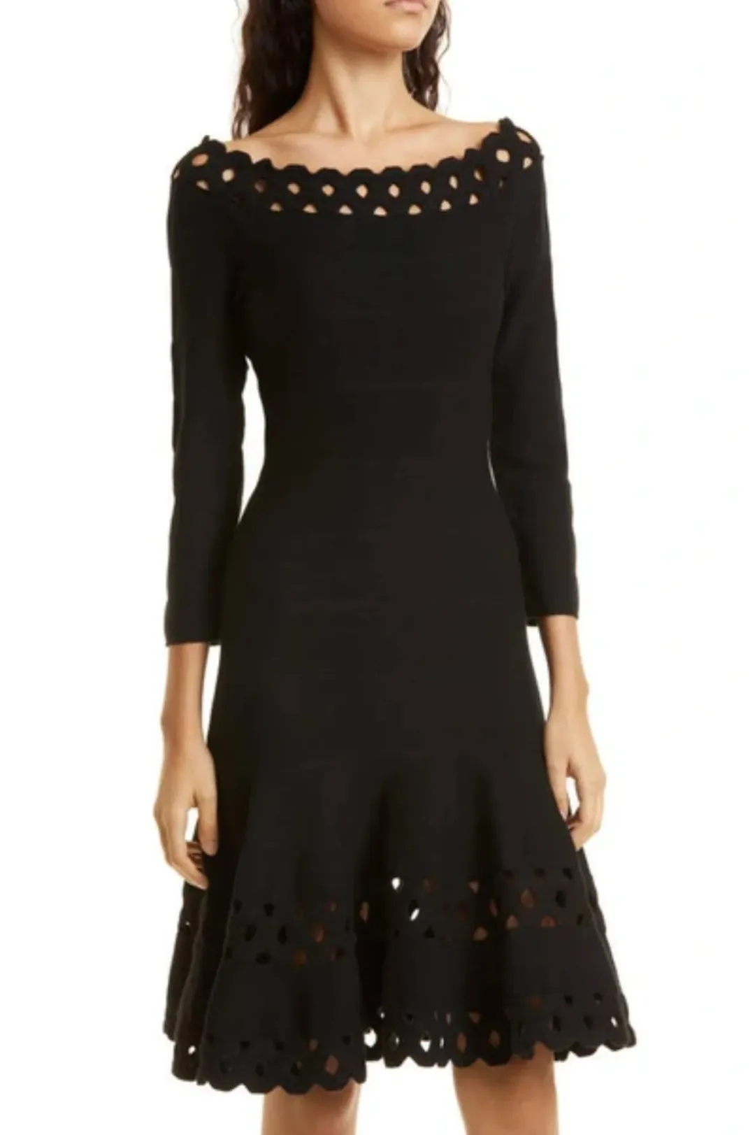 Emporio Armani  Madonna Cutout A Line Dress Black Size IT 40 / AU 12 for rent on The Volte - main image