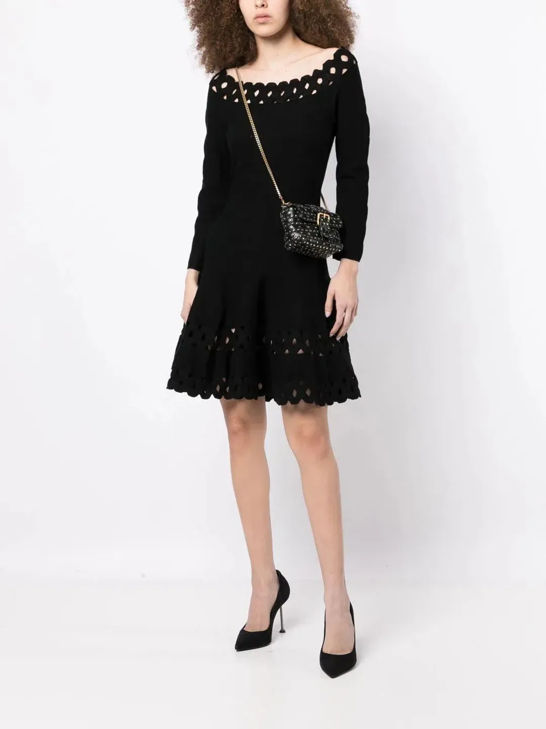 Emporio Armani  Madonna Cutout A Line Dress Black Size IT 40 / AU 12 for rent on The Volte - main image