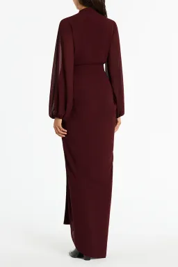 Carla Zampatti Waterfall Dress in Merlot Size 8 for rent on The Volte - image 3