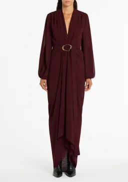 Carla Zampatti Waterfall Dress in Merlot Size 8 for rent on The Volte - image 1