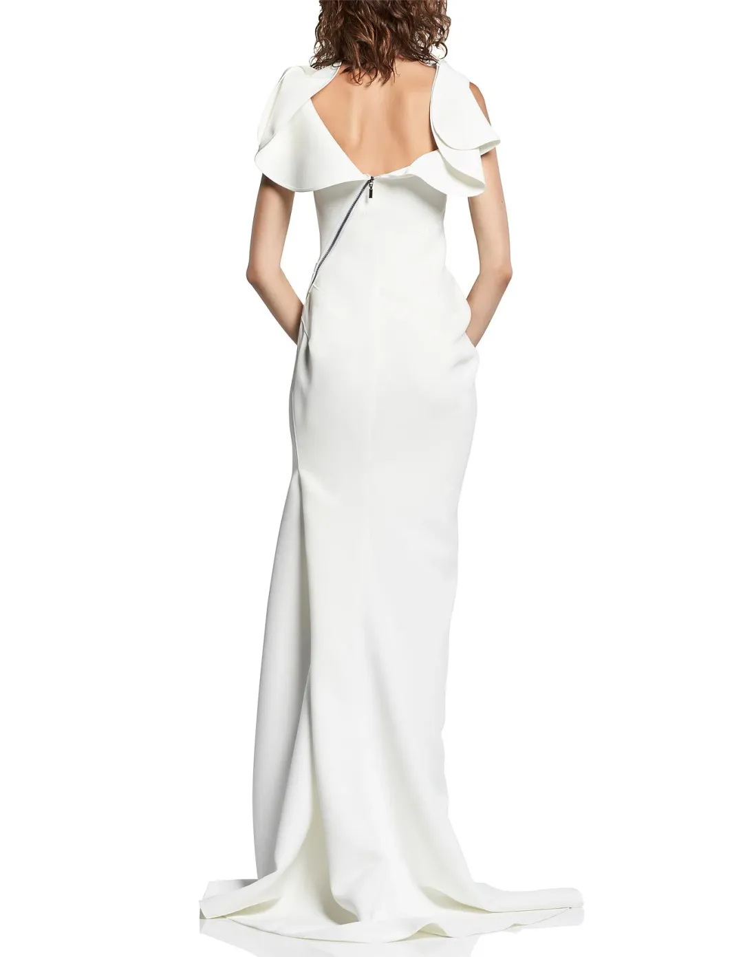 Maticevski Monumental Draped Gown White Size 6 for rent on The Volte - main image