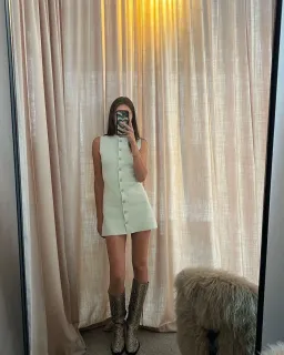 Bec & Bridge Ilora Knit Mini Dress in Mint Size 10 for rent on The Volte - image 4