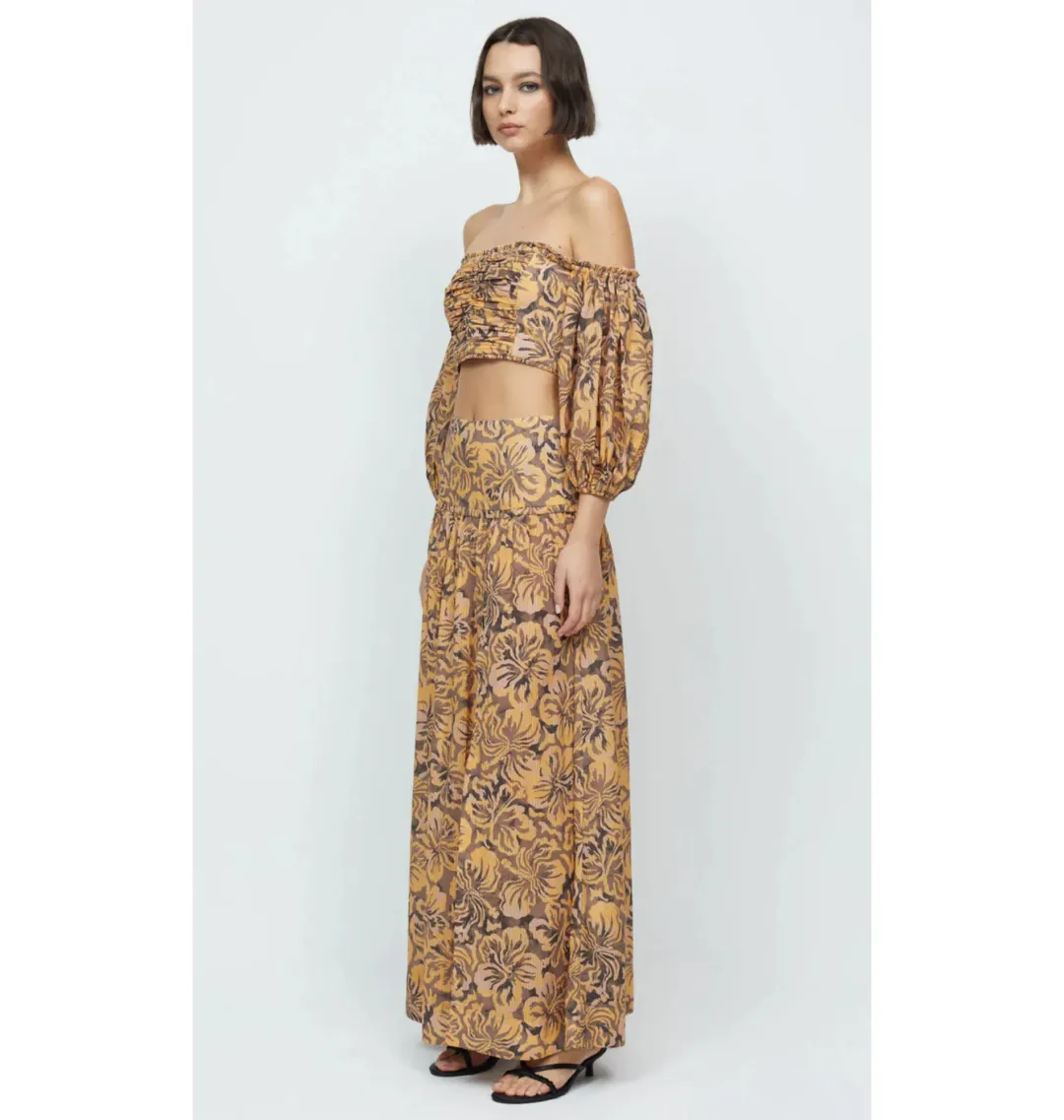 Bec & Bridge Samara Long Sleeve Crop Top Floral Print Size 8/S for rent on The Volte - main image
