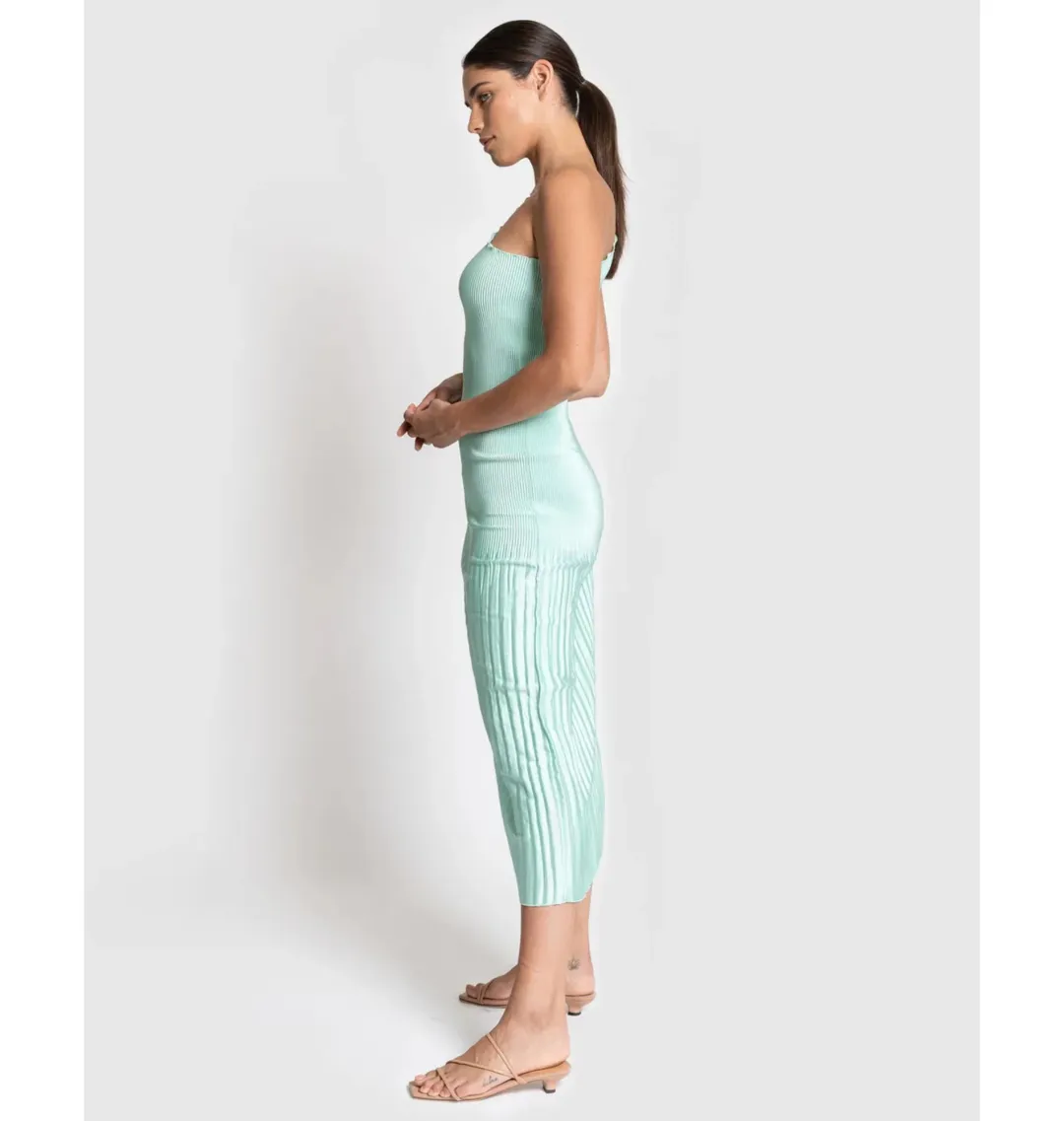 L'Idee Soiree One Shoulder Gown in Spearmint Size S / AU 8 for rent on The Volte - main image