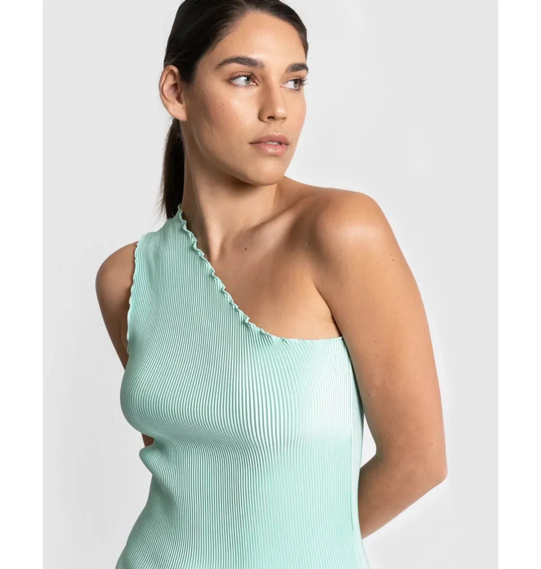 L'Idee Soiree One Shoulder Gown in Spearmint Size S / AU 8 for rent on The Volte - main image