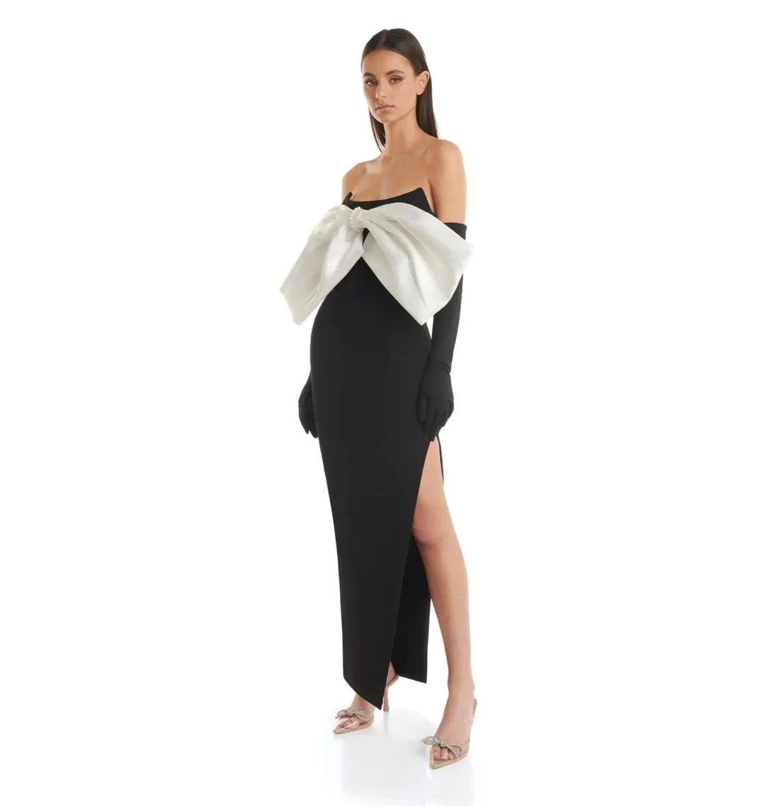 Eliya the Label Sarah Dress in Black/White Size AU 10 for rent on The Volte - main image