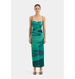 Sir the Label Frankie Midi Dress Emerald Reflection Size AU 6 for rent on The Volte - image 1