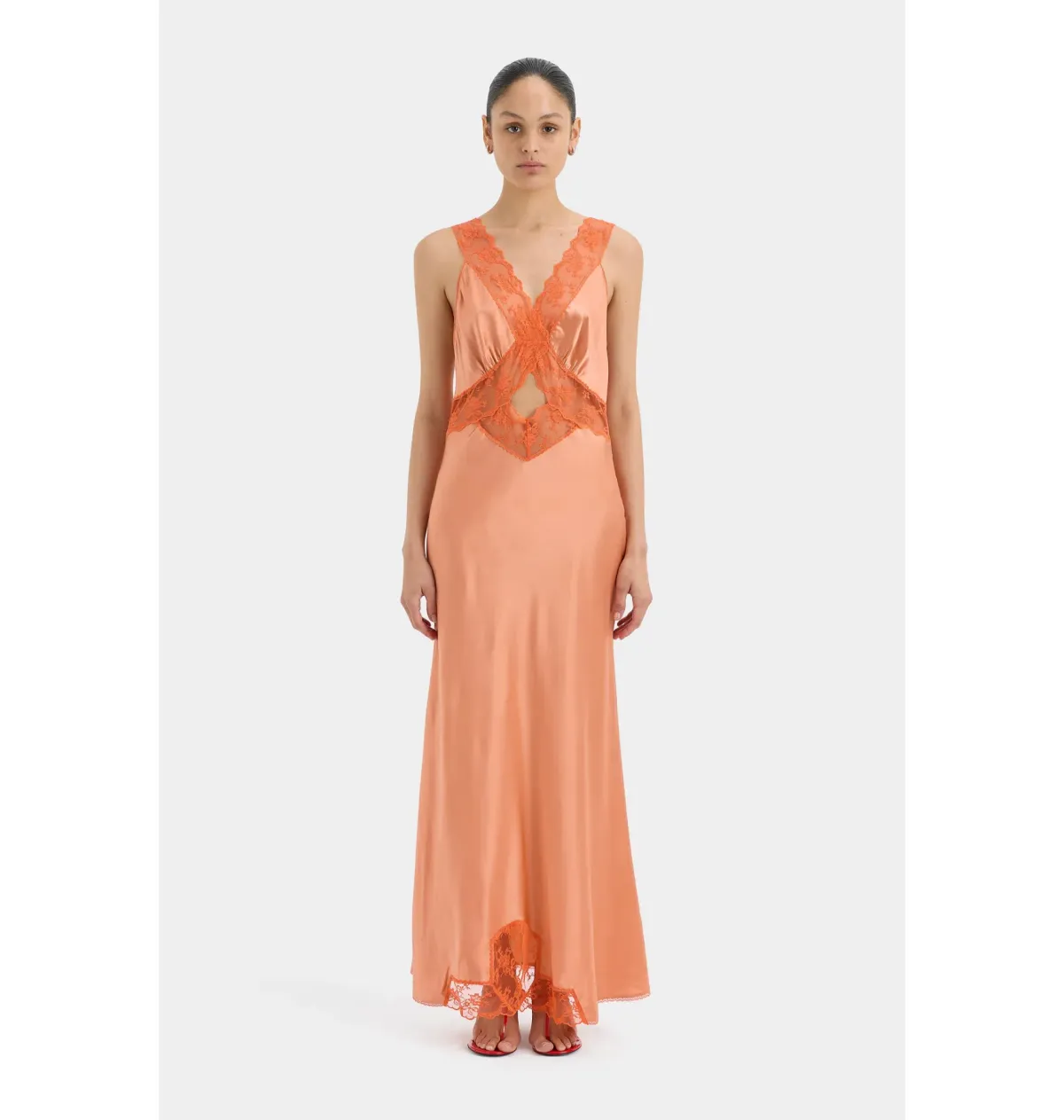 Sir the Label Aries Cut Out Gown in Peach Size AU 8  for rent on The Volte - main image