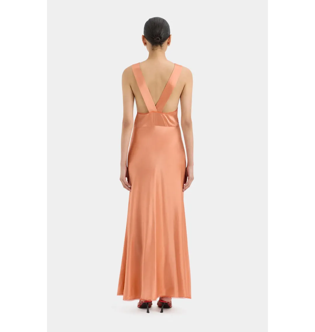 Sir the Label Aries Cut Out Gown in Peach Size AU 8  for rent on The Volte - main image